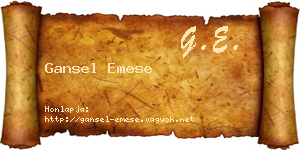 Gansel Emese névjegykártya